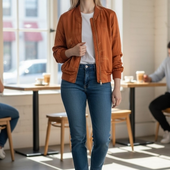Alexis Jackets & Blazers - Alexis Rust Bomber Jacket
